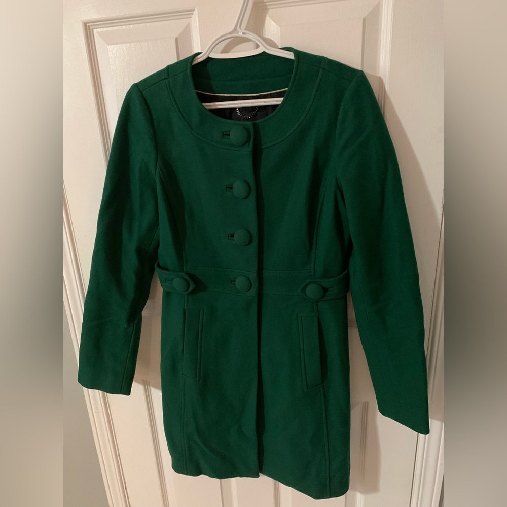 Banana Republic forest green wool peacoat